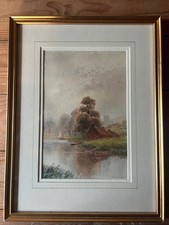 Watercolour Landscape NEWPORT, ISLE OF WIGHT Fred Burgess. !!!!SIZE!!!!!!