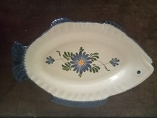 Vintage Hand Painted Brittany Fish Platter 