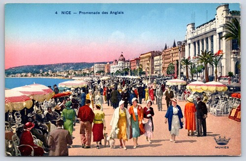 Antique france postcard nice - france,