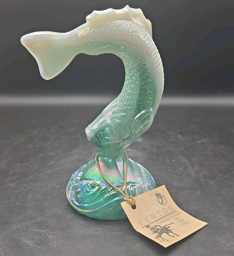 Fenton green carnival - , glass
