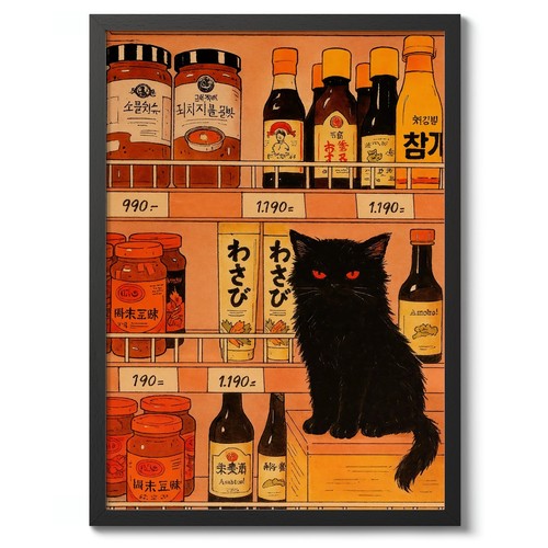 Spice shelf cat print anime - cat,