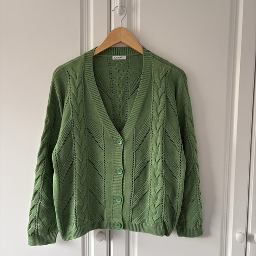 Ladies damart green cable - cable, knit