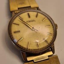 Vintage RAKETA 2609.HA Gold Plated Mechanical  Watch USSR Soviet Union Working 