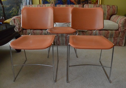 Vintage mcm orange chairs - mcm,