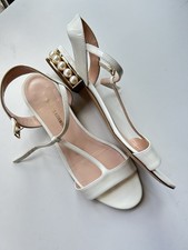 Nicholas Kirkwood Lola Pearl White Leather Flat Sandals 37,5