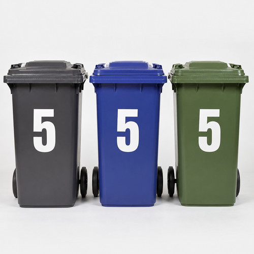 Wheelie bin number stickers - wheelie,