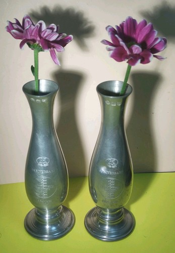Pair sheffield pewter bud - sheffield,