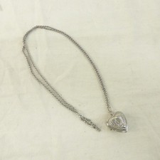 Silver Tone Peacock Design Heart Watch Locket Necklace Unboxed