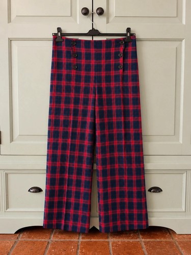 Cider red navy tartan check - red,