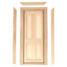 Dolls House Large 4 Panel Cottage Door Interior Miniature Bare Wood 1:12 Scale 