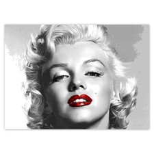 Fleece Photo Wallpaper Mural Red Lips by Marilyn Monroe No. H80_TV