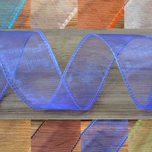 Wired organza ribbon 32mm - organza,