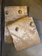 NEXT Champagne Gold ( 46x72" ) Crushed Velvet Eyelet Lined Curtains 117x183CM