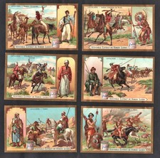 Cavalry Liebig Cards 1903 Horse Riding North American Indian Arab Huns Cossacks