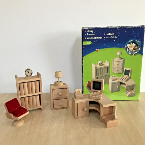 Wooden dolls house - wooden, furniture