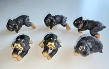 Dobermann puppy ornaments, made to sit on glasses, vases, books etc.