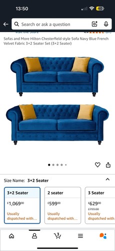 Velvet sofa bed - sofa, 3