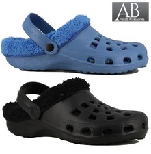 Mens Fur Lined Clogs Slip On House Shoes Comfort Cosy Soft Mules Slippers 