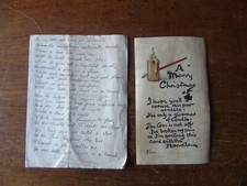 WW1 Christmas Card  and in my little wet home in a trench poem