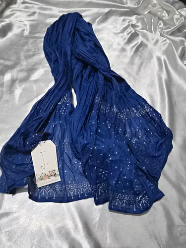Royal blue cotton crinkle