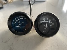TIM 52mm Aux Gauges Amps & Oil Pressure PSI Classic Car