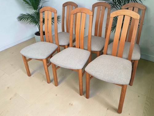 Vintage oak dining - chairs, x