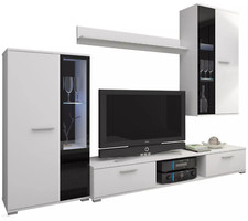 Living room Furniture set TV Unit New Modern entertainment display cabinet WHITE
