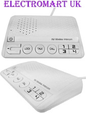 2 WAY WIRELESS CORDLESS 13A PLUG IN MAINS INTERCOM SYSTEM DESK WALL MOUNT PAIR