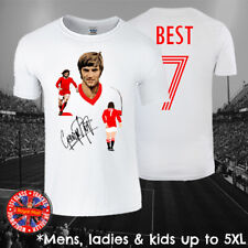 George Best Football Legend T-shirt Mens Ladies Kids Babies Manchester N Ireland