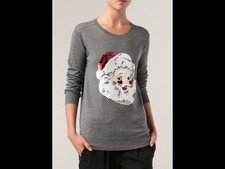 Markus Lupfer Grey Santa Sequin Christmas Jumper Size L Brand New With Tags