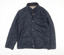 St George by Duffer Men's Blue Quilted Jacket Medium