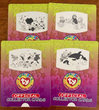 Vintage 1998 || 4 x TY Beanie Babies Series 1 Limited Edition Slider Cards Rare