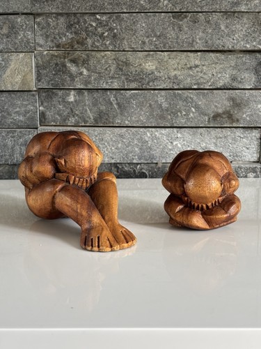 Hand carved wooden weeping - carved,