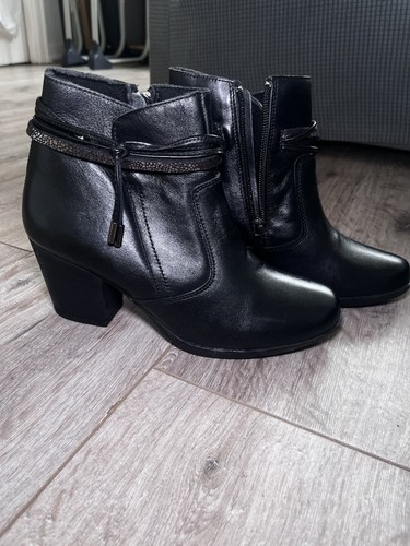 Pavers black leather ankle - black,