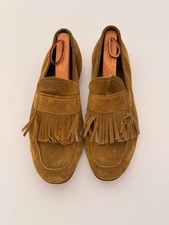 acne studios Tasselled Loafer shoes Green Suede Size 43 UK 9
