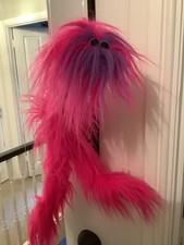 Vintage VIZI  Fluffy monster string marionette  Puppet Pink with Purple face