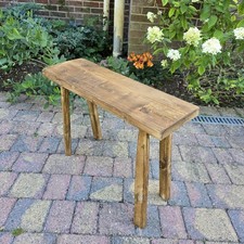 Vintage Rustic Wooden Bench Stool Coffee Table Hallway Primitive Cottage 64 Cm