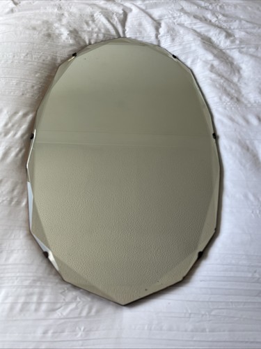 Vintage art deco oval - art, bevelled