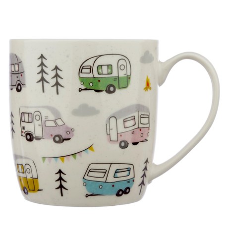 White caravan mug 300ml - caravan,