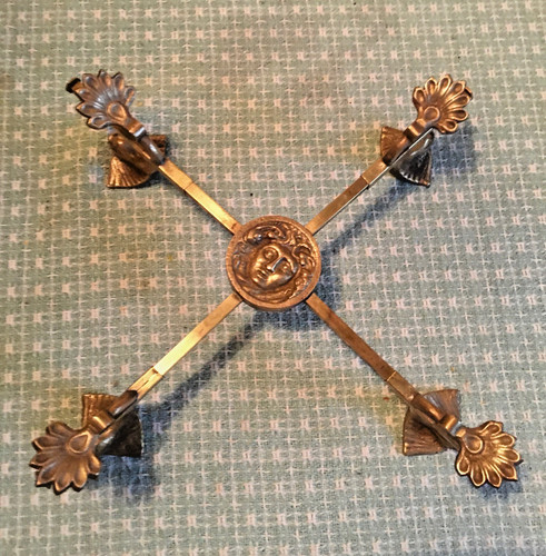 Antique regency brass trivet - antique,