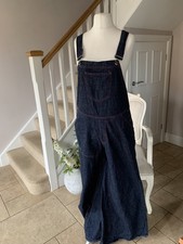 Vintage Tammy Girl Blue Denim Dungarees Wide Flared Legs Approx Size 12 - 14