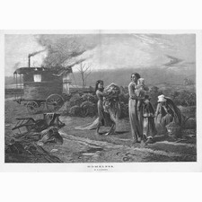 HENRY BENJAMIN ROBERTS Homeless - Antique Print 1874