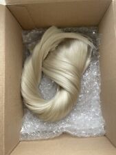 FOXY LOCKS Wrap Around Clip In Ponytail Human Remy Hair PLATINUM BLONDE 16 inch