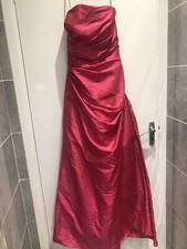 Pink Raspberry Sparkly Strapless Prom Dress - Mark Lesley Size 8 Or 10