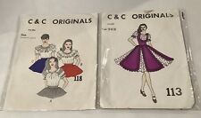 C & C ORIGINALS 113 Square Dance Dress 12-16  & 118 Blouse L XL SEWING PATTERNS