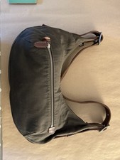 Agnes B voyage Handbag. Made In Japan. Green Canvas And Leather