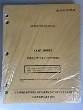 Army HUEY Helicopter UH-1H/V Helicopter Operators Flight Manual  New Sealed Book
