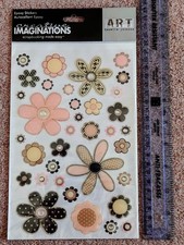 Creative Imaginations ART WAREHOUSE Diamante Floral 3D Scrapbook Epoxy Stickers