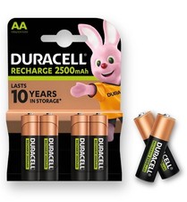 DURACELL AA LR6 Rechargeable Batteries 2500mAh NiMH 1.2v HR6 Pre Stay Charged
