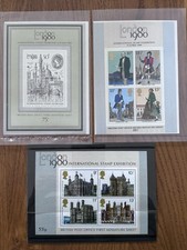 1980 GB London International Stamp Exhibition First, Second And Third Mini Sheet